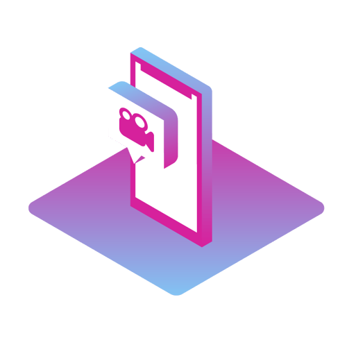 Video chat icon showcasing a camera symbol on a mobile device